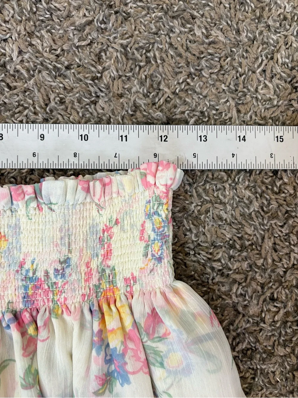Ralph Lauren Floral Skirt Smocked Tiered Ruffle Girl's Size 16
